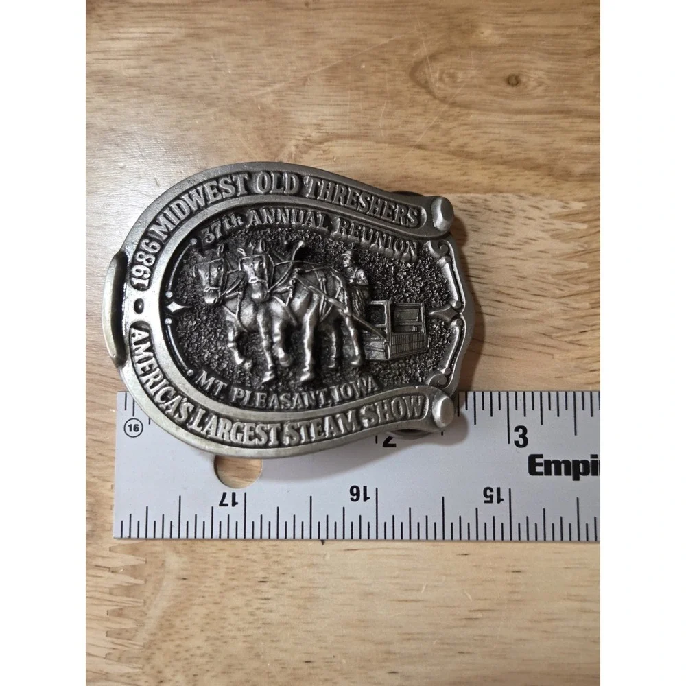 1986 Midwest Old Threshers Reunion Limited Edition Belt Buckle Iowa #321